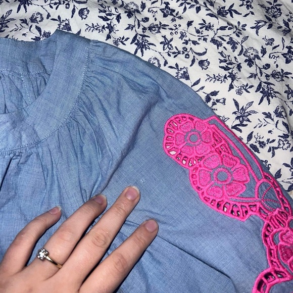 Amabella Embroidered Top in Bluebelle Chambray - Picture 6 of 7